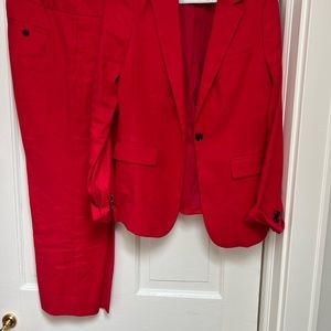 Banana Republic red linen suit size 2/4